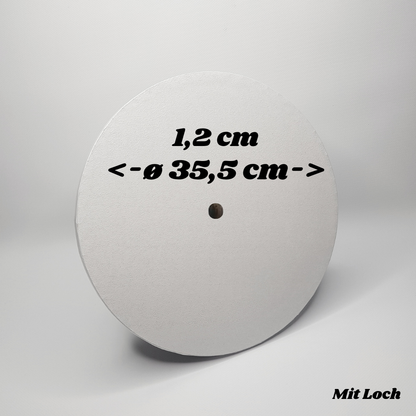 Tortenplatte ø 35.5 cm, 1.2cm, weiß, mit Mittelloch, 1 Stück