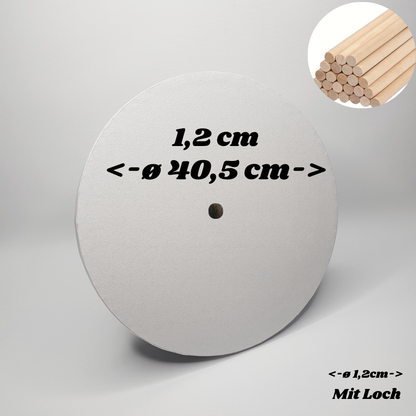 Tortenplatte ø 40.5 cm, 1.2cm, weiß, mit Mittelloch, 1 Stück