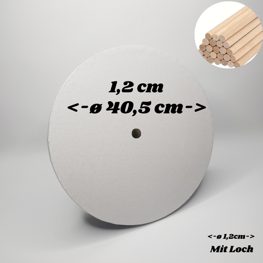 Tortenplatte ø 40.5 cm, 1.2cm, weiß, mit Mittelloch, 1 Stück