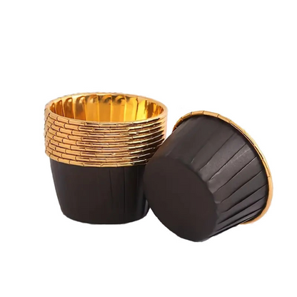 NEU! TOP! Black/GOLD Cupcake / Muffin Backförmchen 50stk.