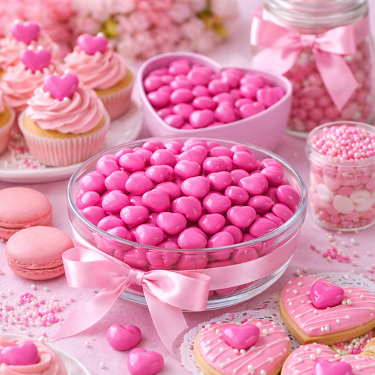 Zuckerperlen Rosa Herzchen, 100g