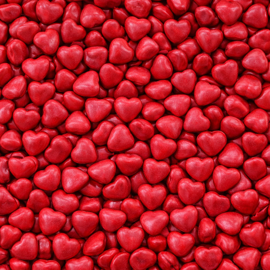 Zuckerperlen Rote Herzchen, 100g