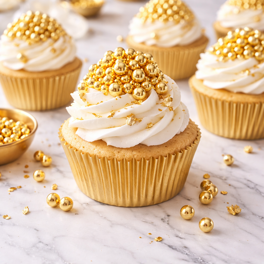 Zuckerperlen Gold 7mm, 100g