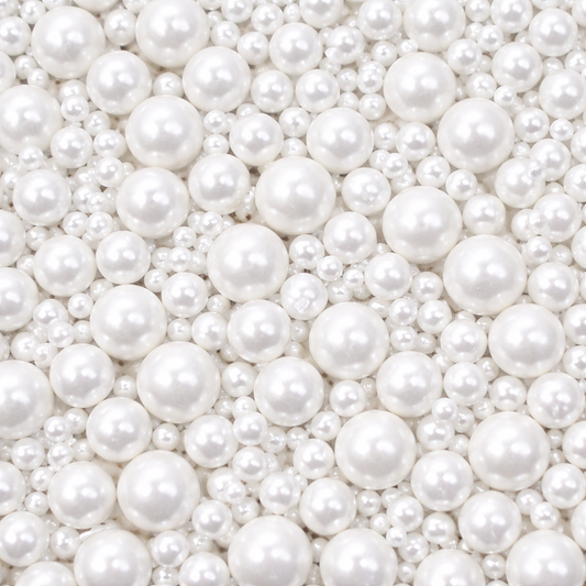 Zuckerperlen Weiß Mix 2-14mm, 100g