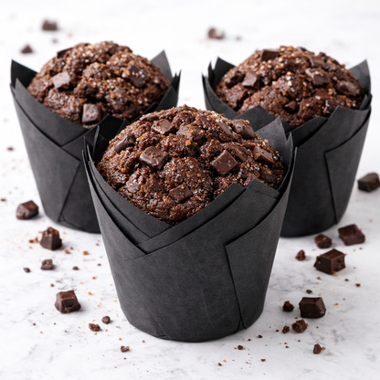 Tulpenmuffin Schwarz, 50er-Packung