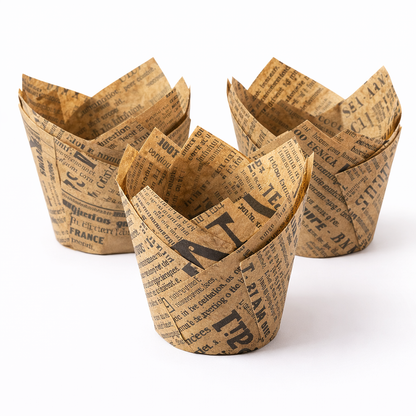 Tulpenmuffin Zeitungspapierpackung, 50er-Packung
