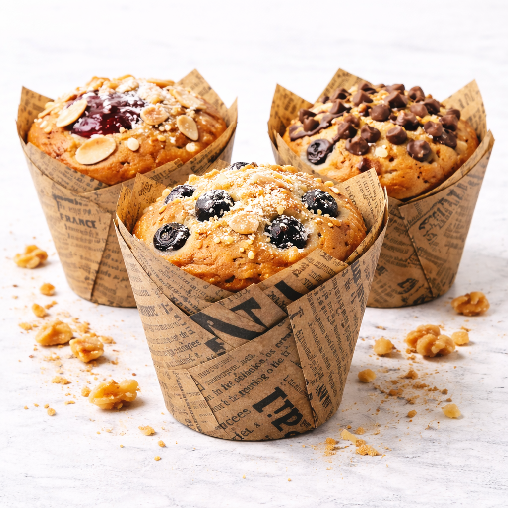 Tulpenmuffin Zeitungspapierpackung, 50er-Packung