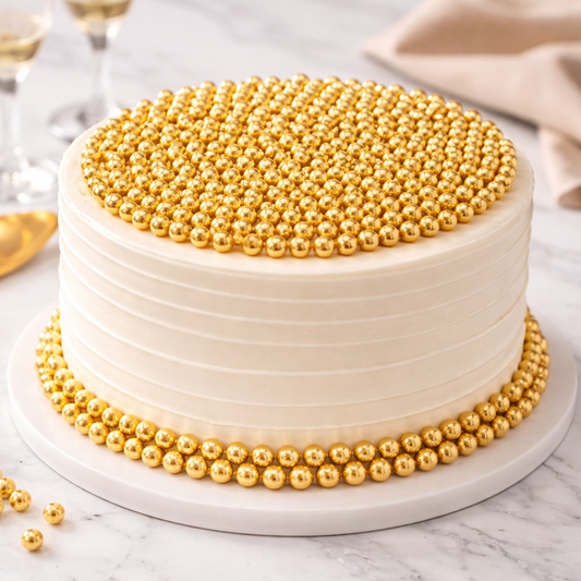 Zuckerperlen Gold 10mm, 100g