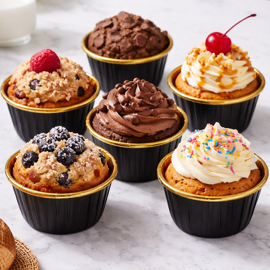 Black/GOLD Cupcake / Muffin Backförmchen 50stk.