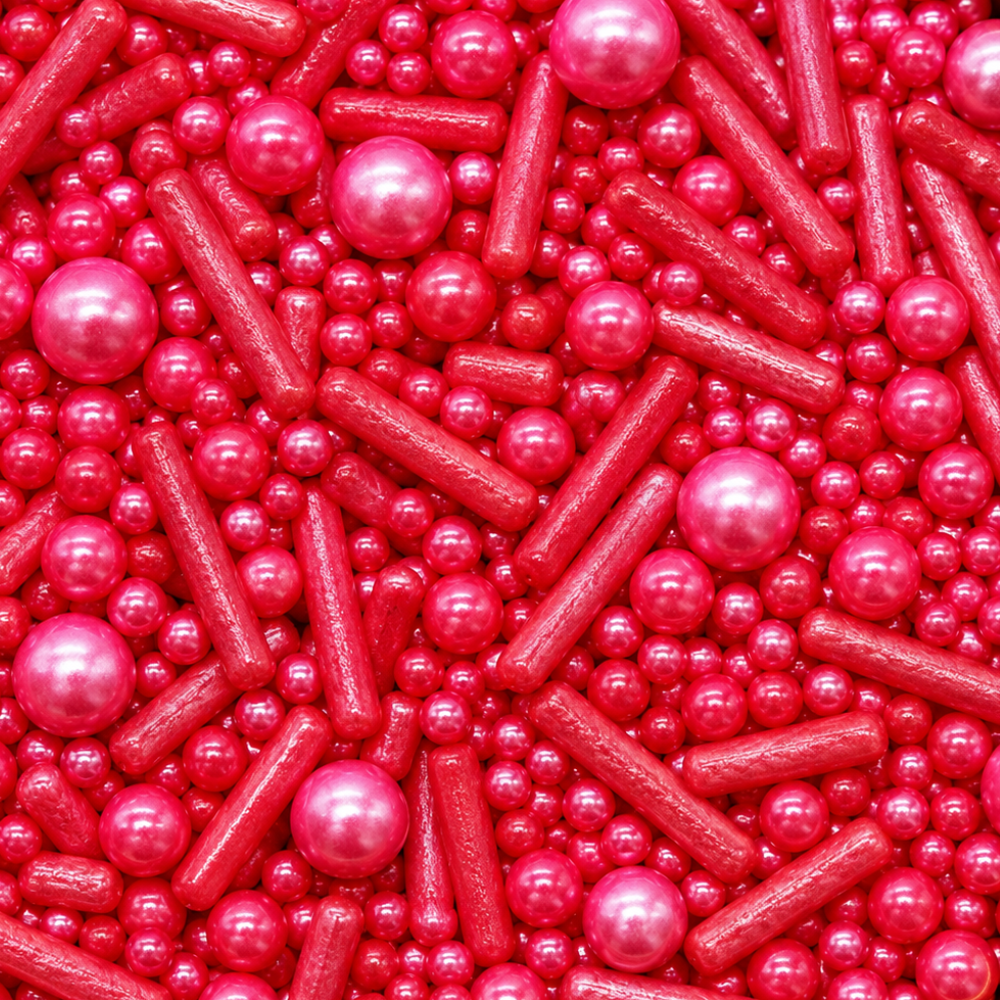Zuckerperlen Roter Mix, 100g