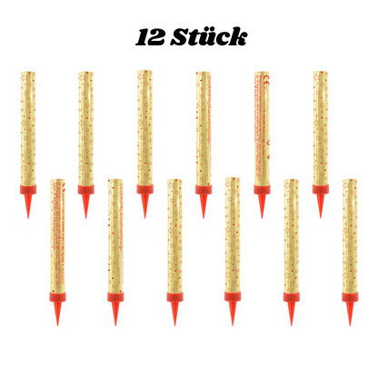 TOP ANGEBOT! Tortenfontänen, Gold, 12cm - 12 Stk.