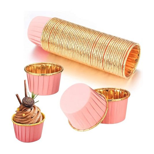 NEU! TOP! Pink/GOLD Cupcake / Muffin Backförmchen 50stk.