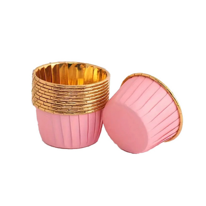 Pink/GOLD Cupcake / Muffin Backförmchen 50stk.