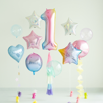 Folienballon Zahl ''1'', 86 cm Regenbogen