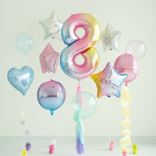 Folienballon Zahl ''8'', 86 cm Regenbogen