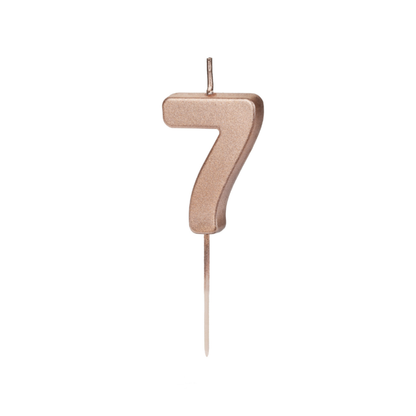 Geburtstagskerze Ziffer 7, 4.5 cm, Roségold - 1Stk.