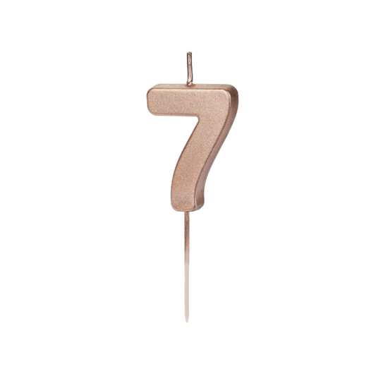 Geburtstagskerze Ziffer 7, 4.5 cm, Roségold - 1Stk.
