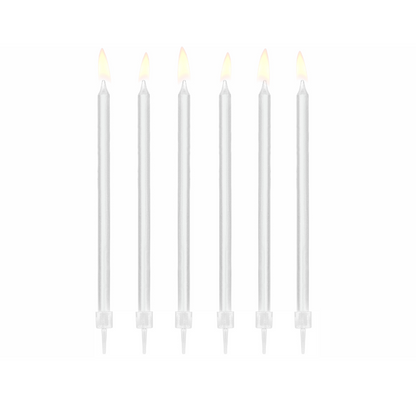 TOP Angebot! Geburtstagskerzen, glatt, Weiß, 14cm - 12 Stk.