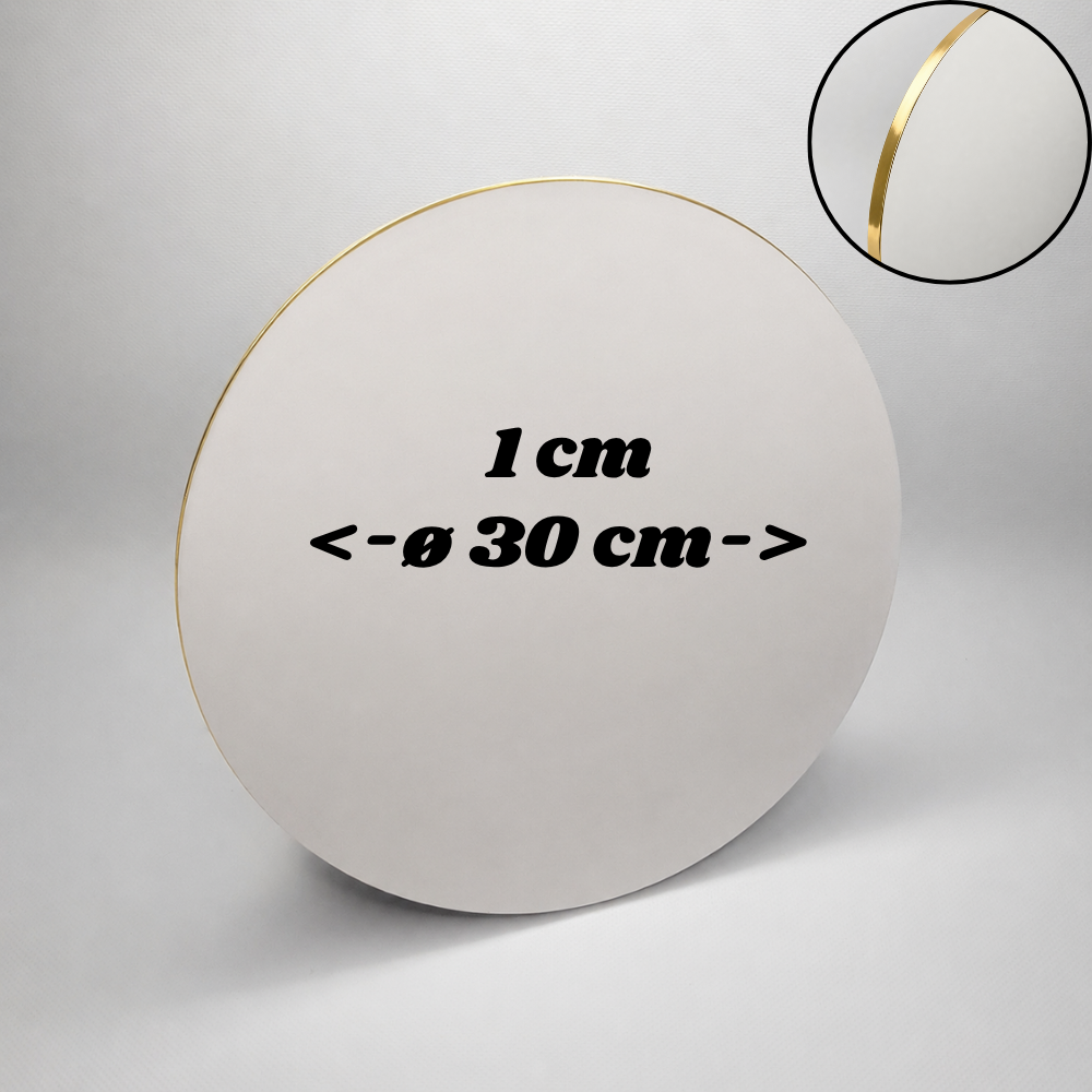 NEU! Tortenplatten ø 30 cm, 1cm, Schneeweiß Matt/Gold 1 Stück