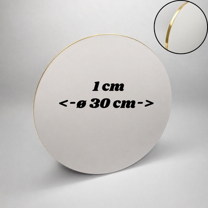 NEU! Tortenplatten ø 30 cm, 1cm, Schneeweiß Matt/Gold 1 Stück