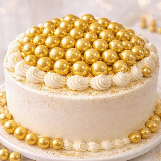 Zuckerperlen Gold 14mm, 100g