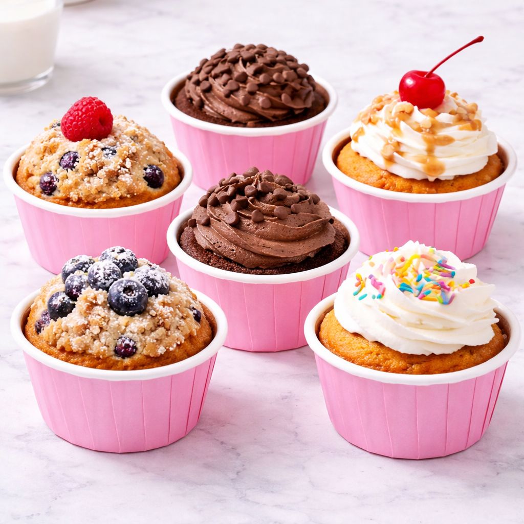 Pink/Weiß Cupcake / Muffin Backförmchen 50stk.