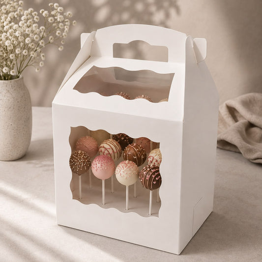 Karton mit Fenster Cake Pop 21,6 x 15,2 x 20,2 cm, 1 Stück