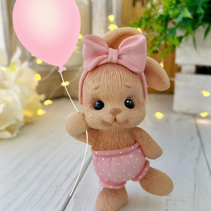 Silikonform süßer auf einem Bein stehender Hase 30001