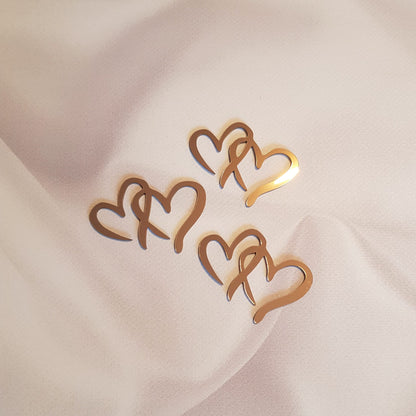 Acryl Topper zwei Herzen, 3 Stück set 100016