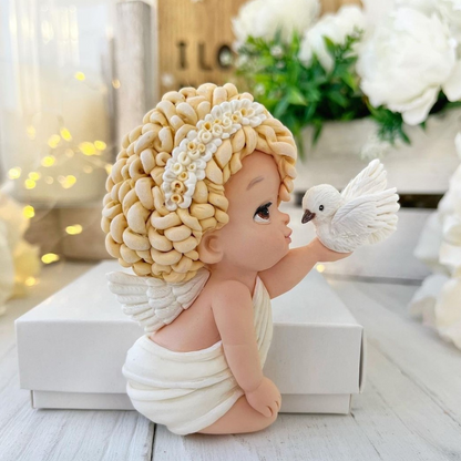 Silikonform Engel mit Taube 30002