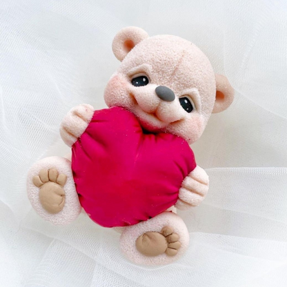 Silikonform Teddy mit großem Herz 30028