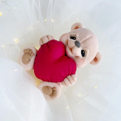 Silikonform Teddy mit großem Herz 30028