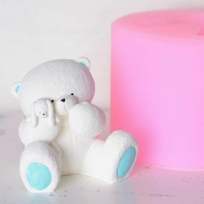 Silikonform Teddybär mit Hasen 30031