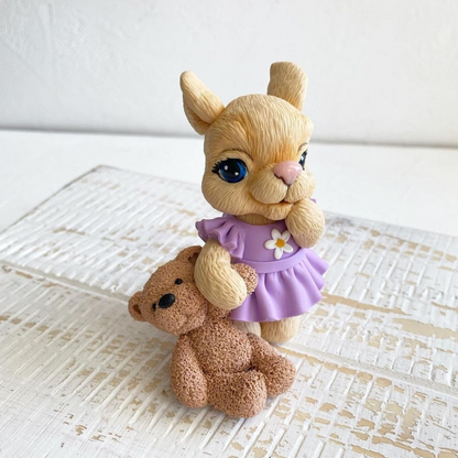 Silikonform Hase mit Teddybär 30036