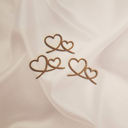 Acryl Topper zwei Herzen 3 Stück set 100036