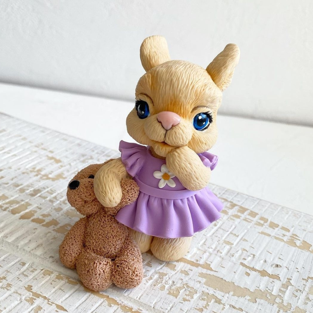 Silikonform Hase mit Teddybär 30036